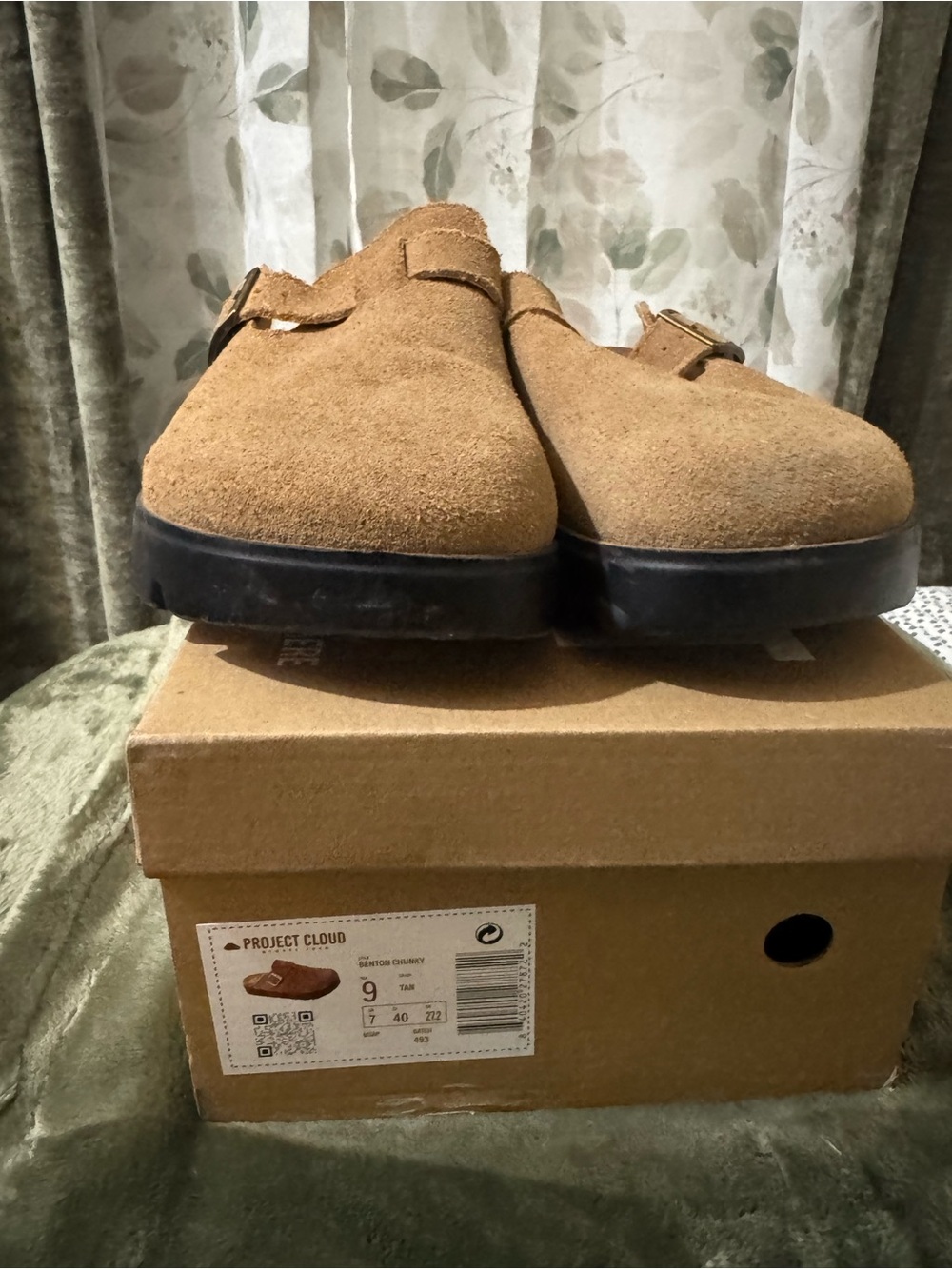 Tan Suede Single-Buckle Slip-On Loafers